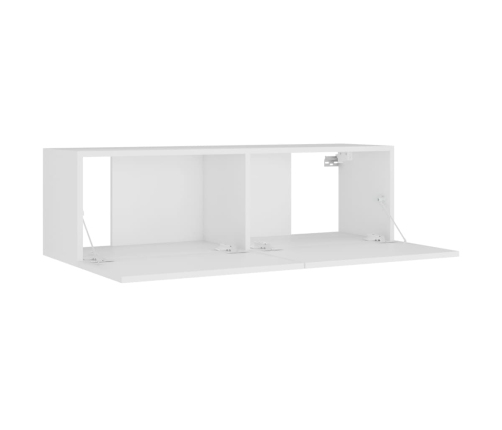 Set de muebles para TV 4 piezas madera contrachapada blanco