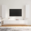 Set de muebles para TV 4 piezas madera contrachapada blanco