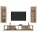 Set de muebles para TV 4 pzas madera contrachapada roble Sonoma