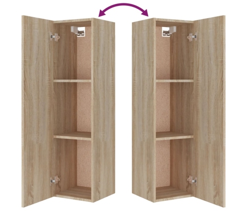 Set de muebles para TV 4 pzas madera contrachapada roble Sonoma