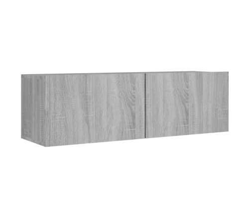 Set de muebles para TV 4 pzas madera contrachapada gris Sonoma