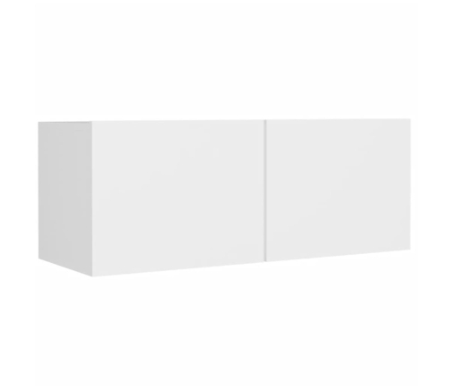 Set de muebles para TV 8 piezas madera contrachapada blanco