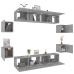 Set de muebles para TV 8 pzas madera contrachapada gris Sonoma