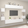 Set de muebles para TV 8 piezas madera contrachapada blanco