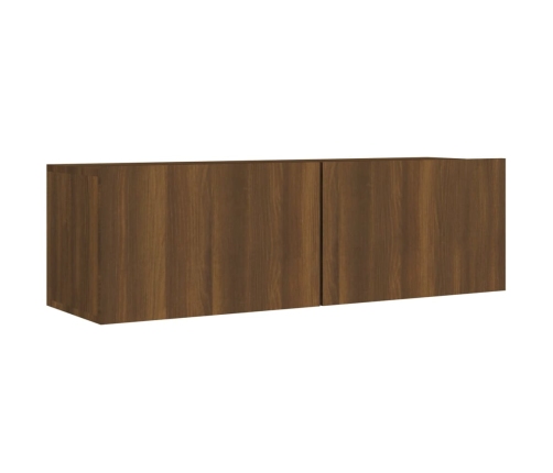 Set de muebles para TV 8 pzas madera contrachapada roble marrón