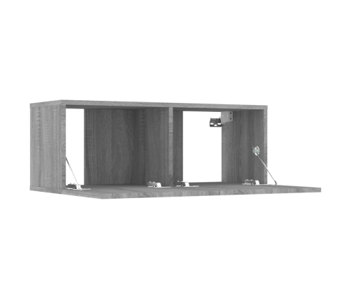 Set de muebles para TV 8 pzas madera contrachapada gris Sonoma