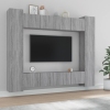 Set de muebles para TV 8 pzas madera contrachapada gris Sonoma