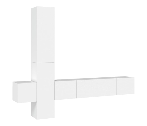 Set de muebles para TV 5 piezas madera contrachapada blanco