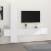 Set de muebles para TV 5 piezas madera contrachapada blanco