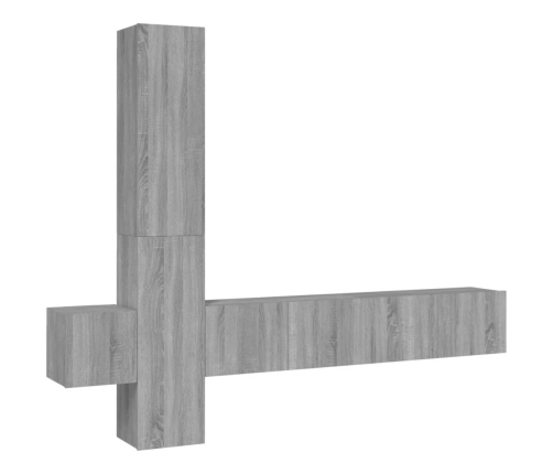 Set de muebles para TV 5 pzas madera contrachapada gris Sonoma