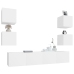 Set de muebles para TV 6 piezas madera contrachapada blanco