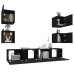 Set de muebles para TV 6 piezas madera contrachapada negro