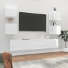 Set de muebles de TV 6 pzas madera contrachapada blanco brillo