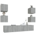 Set de muebles para TV 6 pzas madera contrachapada gris Sonoma