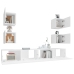 Set de muebles para TV 6 piezas madera contrachapada blanco