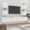 Set de muebles para TV 6 piezas madera contrachapada blanco