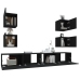 vidaXL Set de muebles para TV 6 piezas madera contrachapada negro