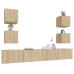 Set de muebles para TV 6 pzas madera contrachapada roble sonoma