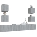 Set de muebles para TV 6 pzas madera contrachapada gris Sonoma