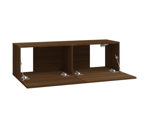 Set de muebles para TV 6 pzas madera contrachapada roble marrón