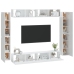 Set de muebles para TV 8 piezas madera contrachapada blanco