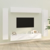 Set de muebles para TV 8 piezas madera contrachapada blanco