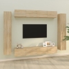 Set de muebles para TV 8 pzas madera contrachapada roble Sonoma