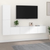 Set de muebles para TV 4 piezas madera contrachapada blanco