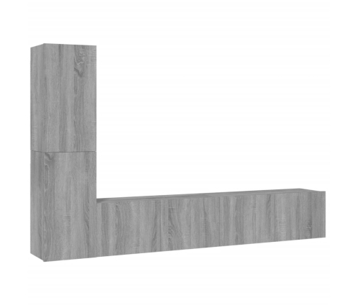 Set de muebles para TV 4 pzas madera contrachapada gris Sonoma