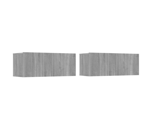 Set de muebles para TV 4 pzas madera contrachapada gris Sonoma