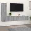 Set de muebles para TV 4 pzas madera contrachapada gris Sonoma