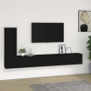 Set de muebles para TV 3 piezas madera contrachapada negro