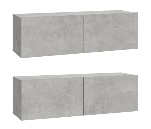 Set de muebles de TV 4 pzas madera contrachapada gris hormigón