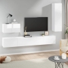 Set de muebles de TV 4 pzas madera contrachapada blanco brillo