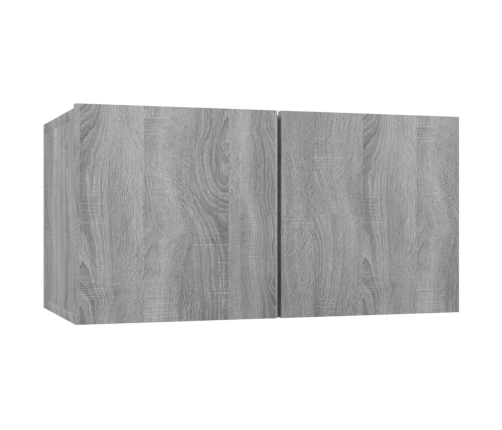 Set de muebles para TV 4 pzas madera contrachapada gris Sonoma