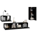 Set de muebles para TV 4 piezas madera contrachapada negro