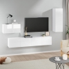 Set de muebles de TV 4 pzas madera contrachapada blanco brillo