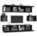 Set de muebles para TV 6 piezas madera contrachapada negro