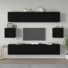 Set de muebles para TV 6 piezas madera contrachapada negro