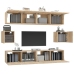 Set de muebles para TV 6 pzas madera contrachapada roble sonoma