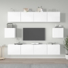 Set de muebles de TV 6 pzas madera contrachapada blanco brillo