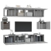 Set de muebles para TV 6 pzas madera contrachapada gris Sonoma