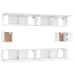 Set de muebles para TV 6 piezas madera contrachapada blanco