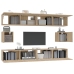 Set de muebles para TV 6 pzas madera contrachapada roble sonoma