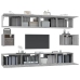 Set de muebles para TV 6 pzas madera contrachapada gris Sonoma