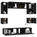 Set de muebles para TV 8 piezas madera contrachapada negro