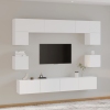 Set de muebles para TV 8 piezas madera contrachapada blanco