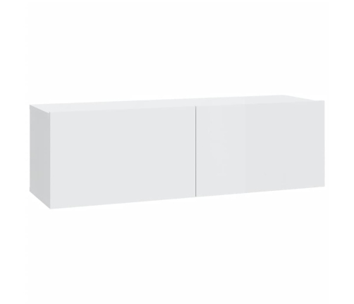 Set de muebles de TV 8 pzas madera contrachapada blanco brillo