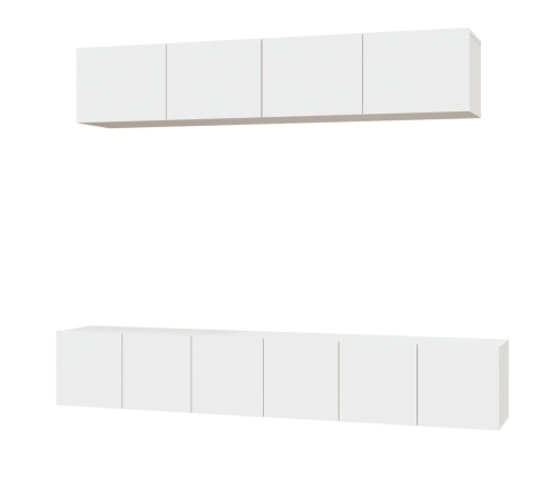 Set de muebles para TV 5 piezas madera contrachapada blanco