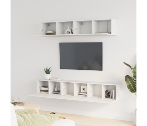 Set de muebles para TV 5 piezas madera contrachapada blanco